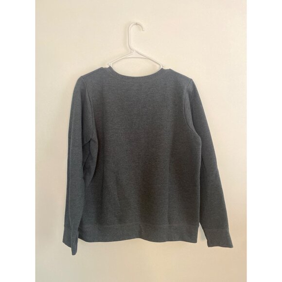 Hanes Blue-Gray Sweatshirt With Hand-Embroidered Plaid Blueberries Size M - Picture 3 of 5